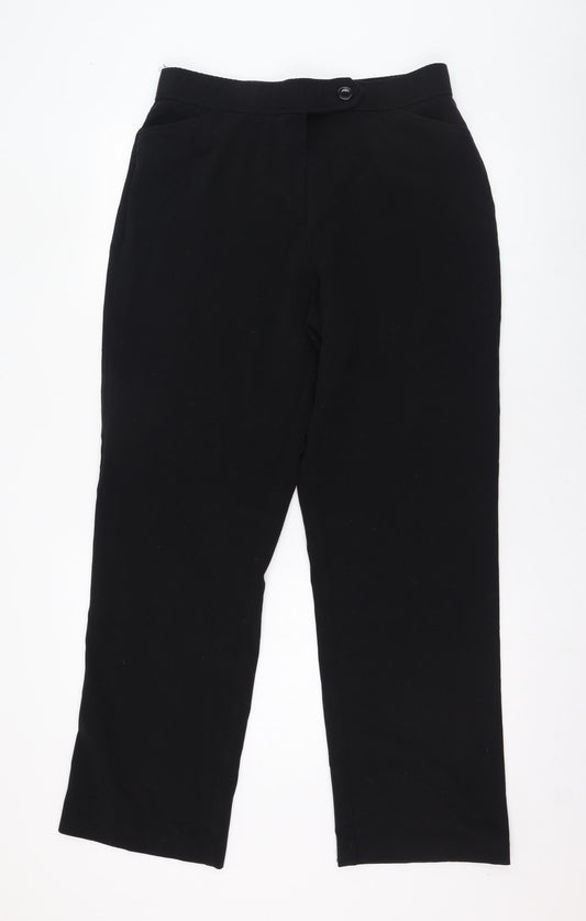 Counterparts Womens Black  Polyester Trousers  Size 14 L30 in Regular Zip