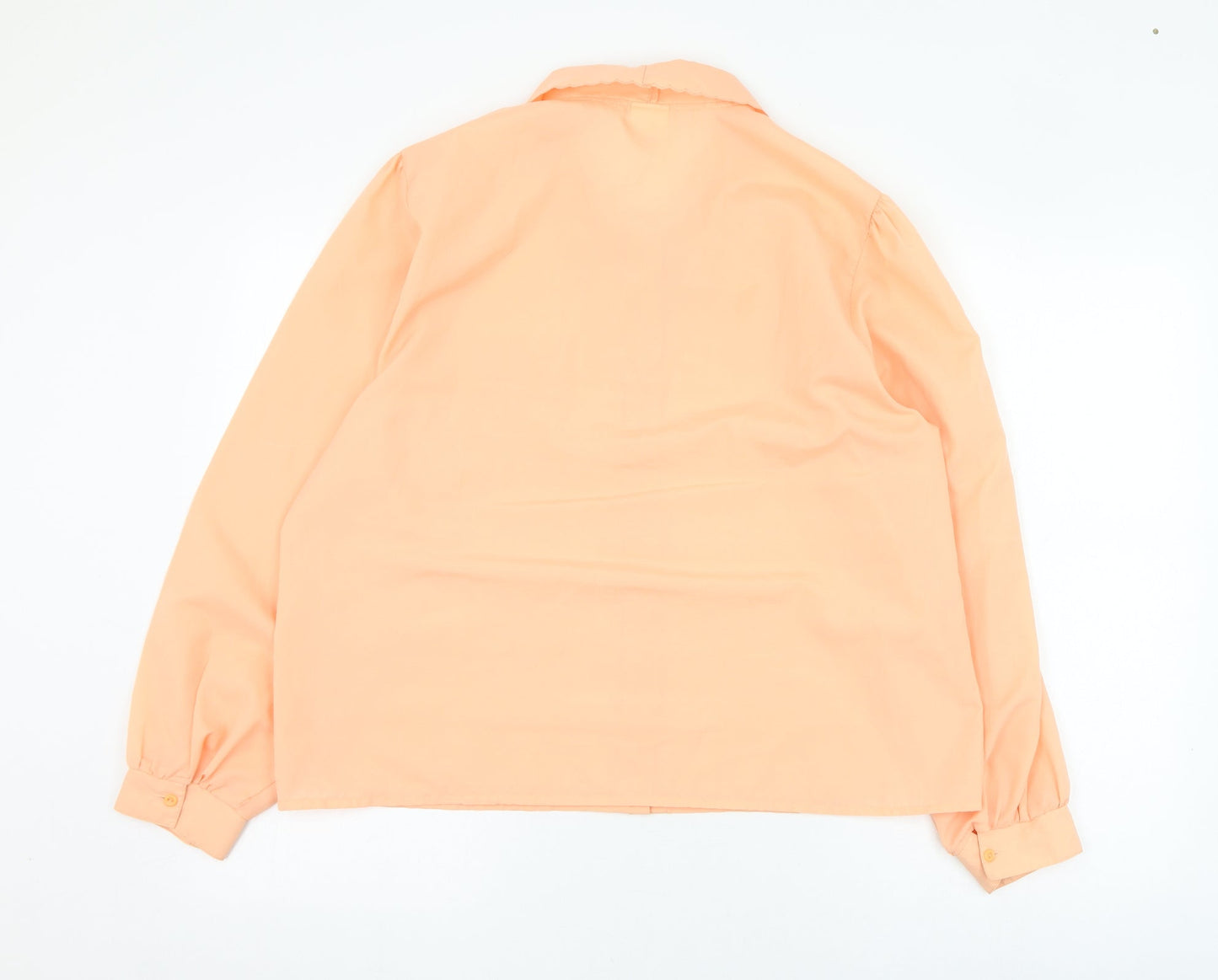 Littlewoods Womens Orange  Polyester Basic Button-Up Size 18 Collared