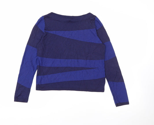 Marks and Spencer Womens Blue Scoop Neck  Viscose Pullover Jumper Size 10