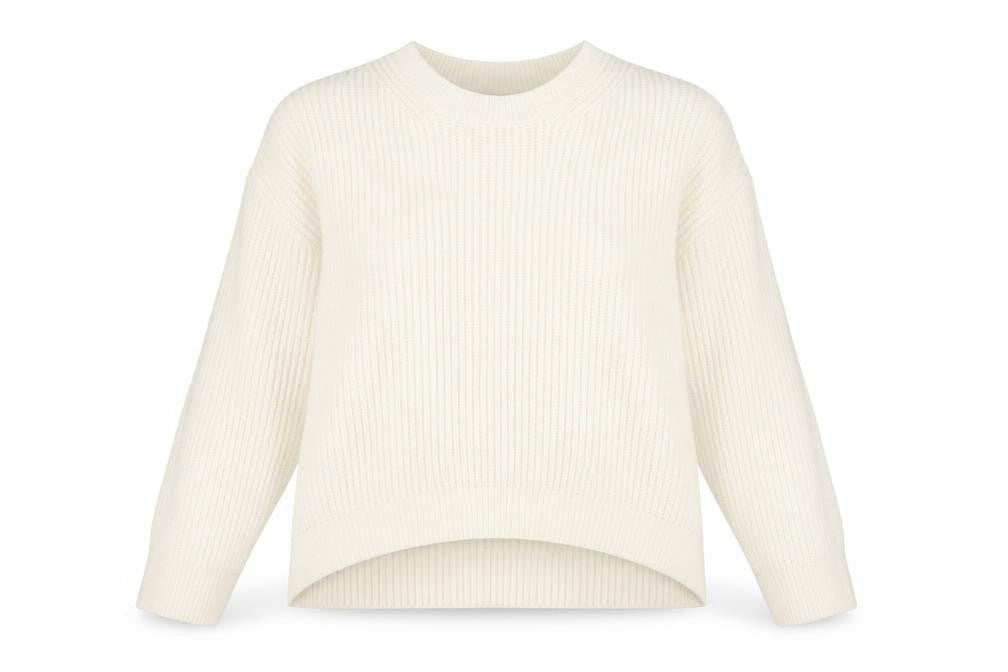 Simply Be Womens Ivory Crew Neck  Acrylic Pullover Jumper Size M