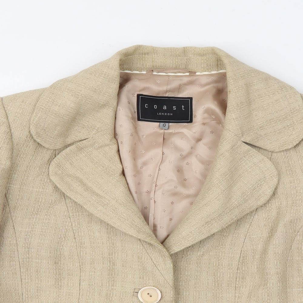 Coast Womens Beige   Jacket  Size 12  Button