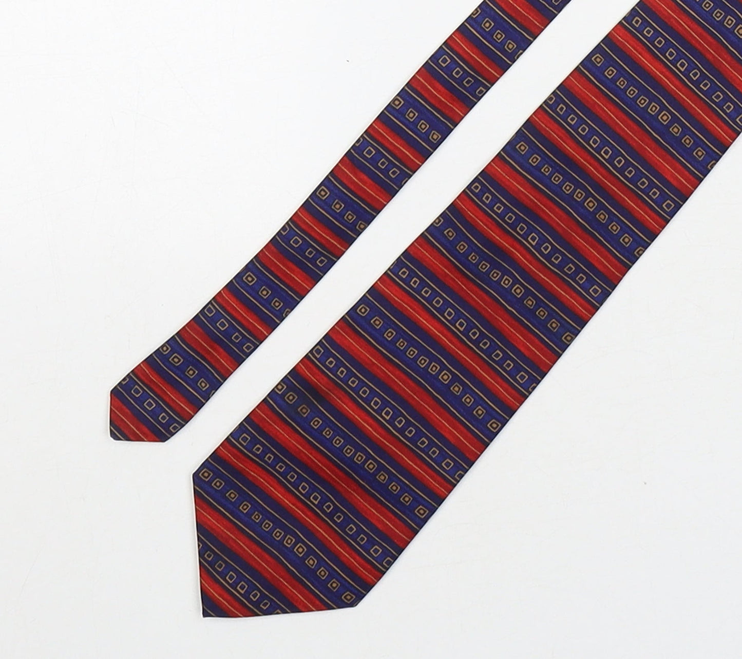 Burton  Mens Multicoloured Striped Polyester Pointed Tie One Size