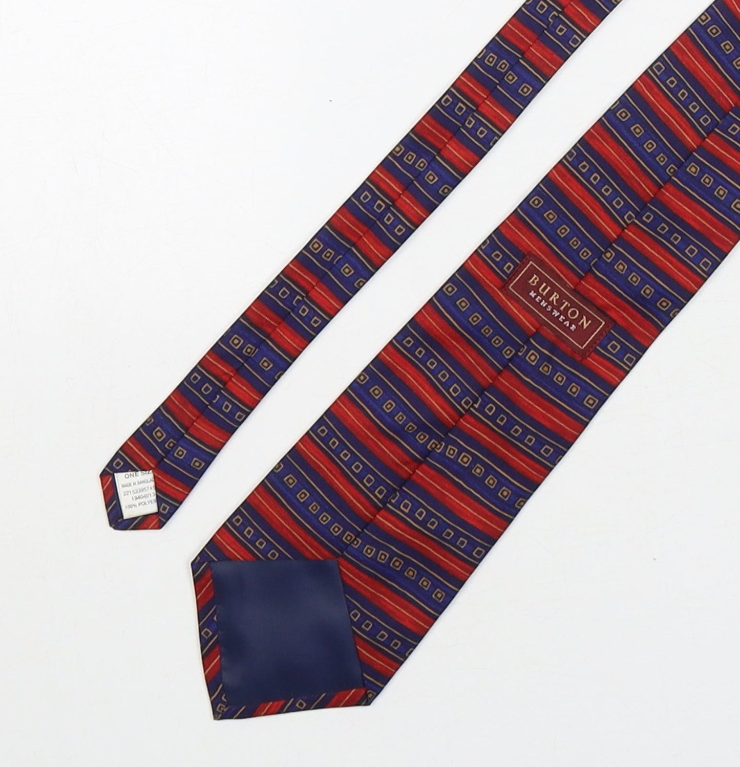 Burton  Mens Multicoloured Striped Polyester Pointed Tie One Size