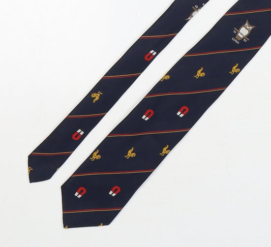 Interlogo London  Mens Multicoloured Striped Polyester Pointed Tie One Size