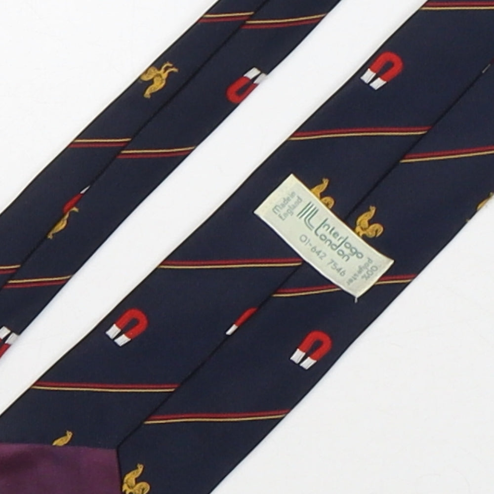 Interlogo London  Mens Multicoloured Striped Polyester Pointed Tie One Size