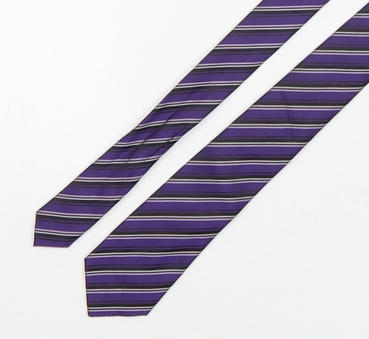 Burton  Mens Multicoloured Striped Polyester Pointed Tie One Size