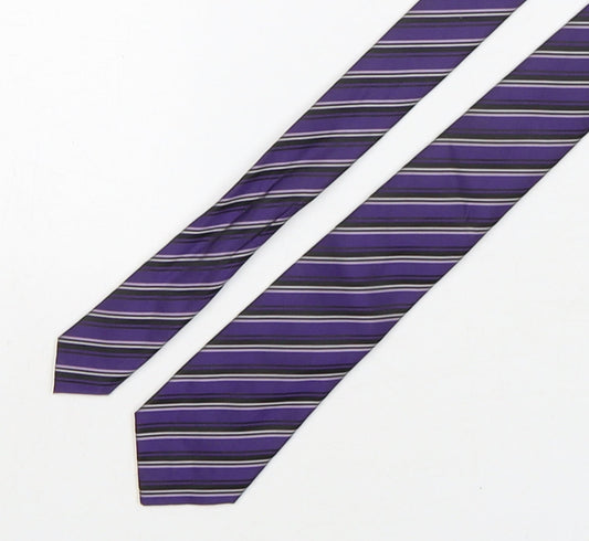 Burton  Mens Multicoloured Striped Polyester Pointed Tie One Size