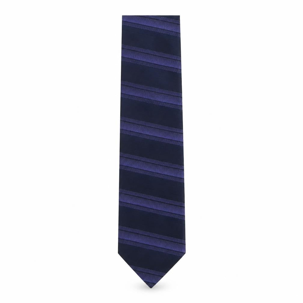 Marks & Spencer Mens Blue Striped Polyester Pointed Tie One Size