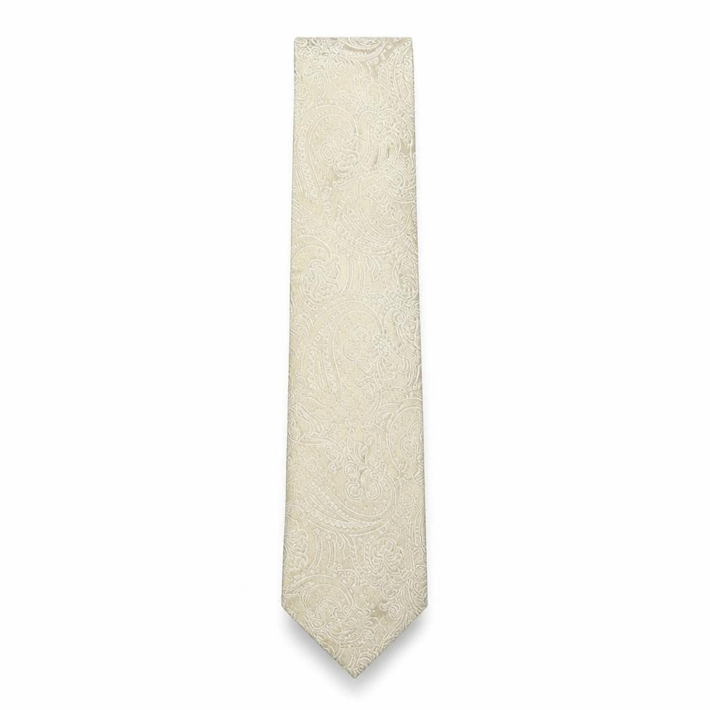 Working Style Mens Gold Paisley Silk Pointed Tie One Size