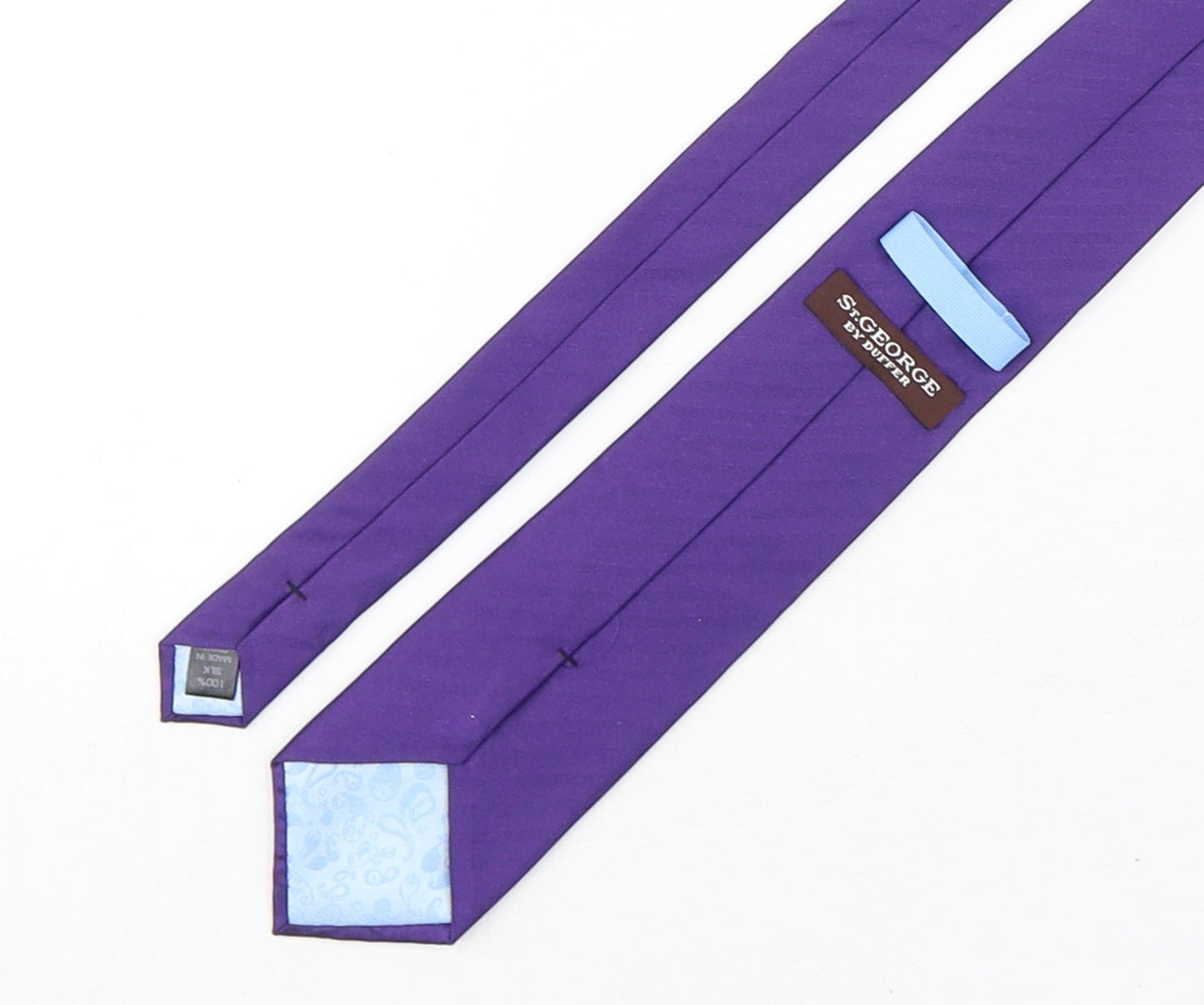 Duffer Mens Purple  Silk Pointed Tie One Size