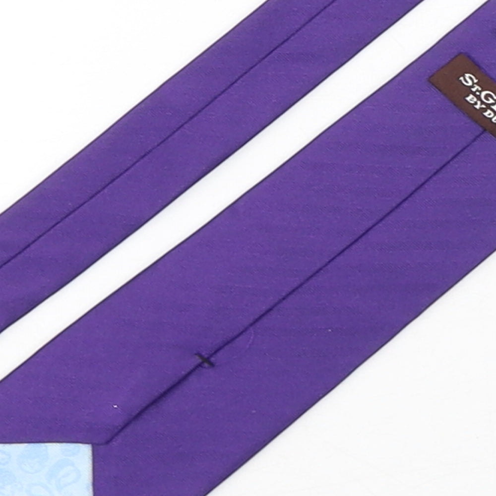Duffer Mens Purple  Silk Pointed Tie One Size