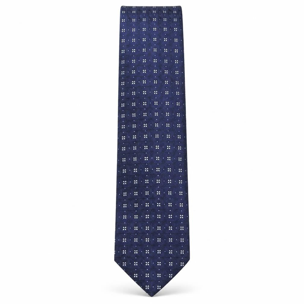 Marks & Spencer Mens Blue Geometric Polyester Pointed Tie One Size