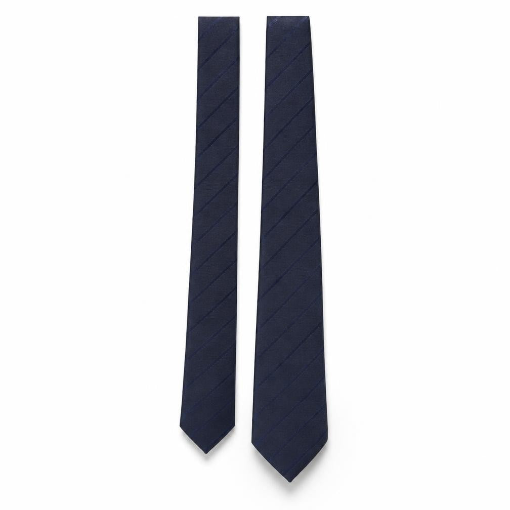 Next Mens Blue Striped Polyester Pointed Tie One Size