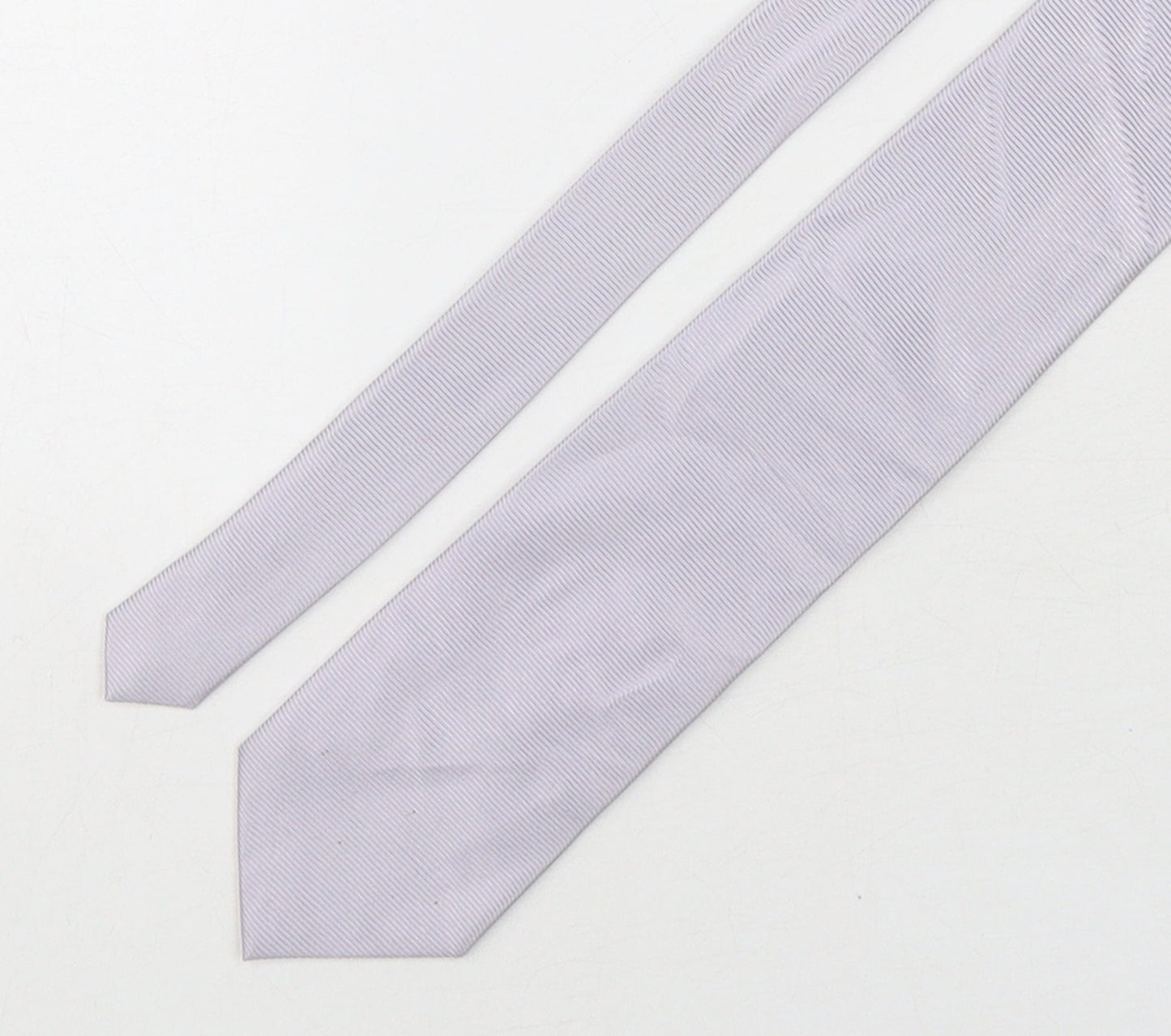 Basile Mens Silver  Silk Pointed Tie One Size