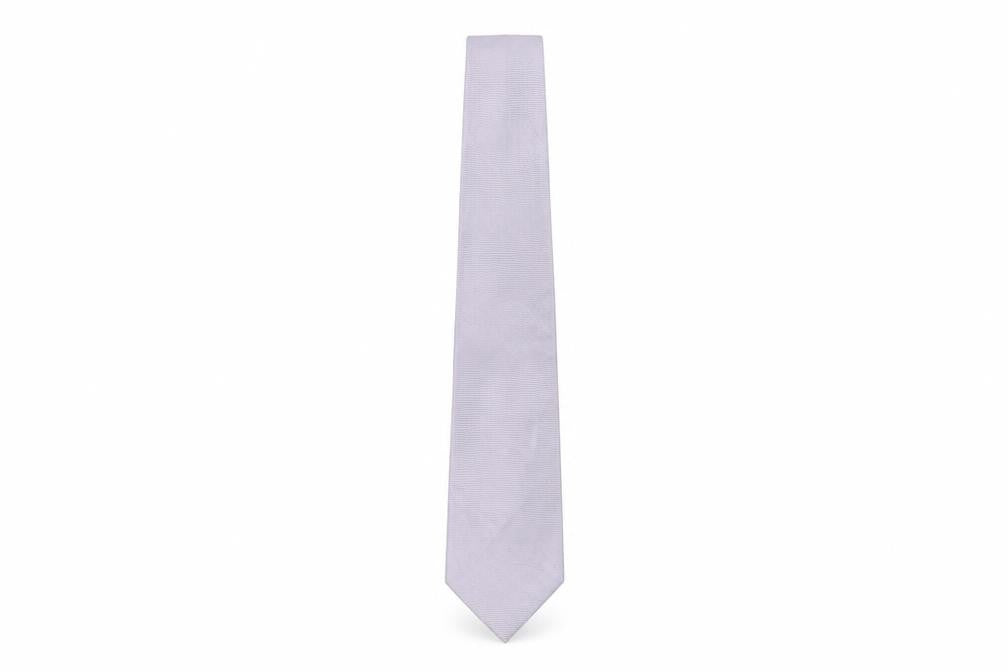 Basile Mens Silver  Silk Pointed Tie One Size