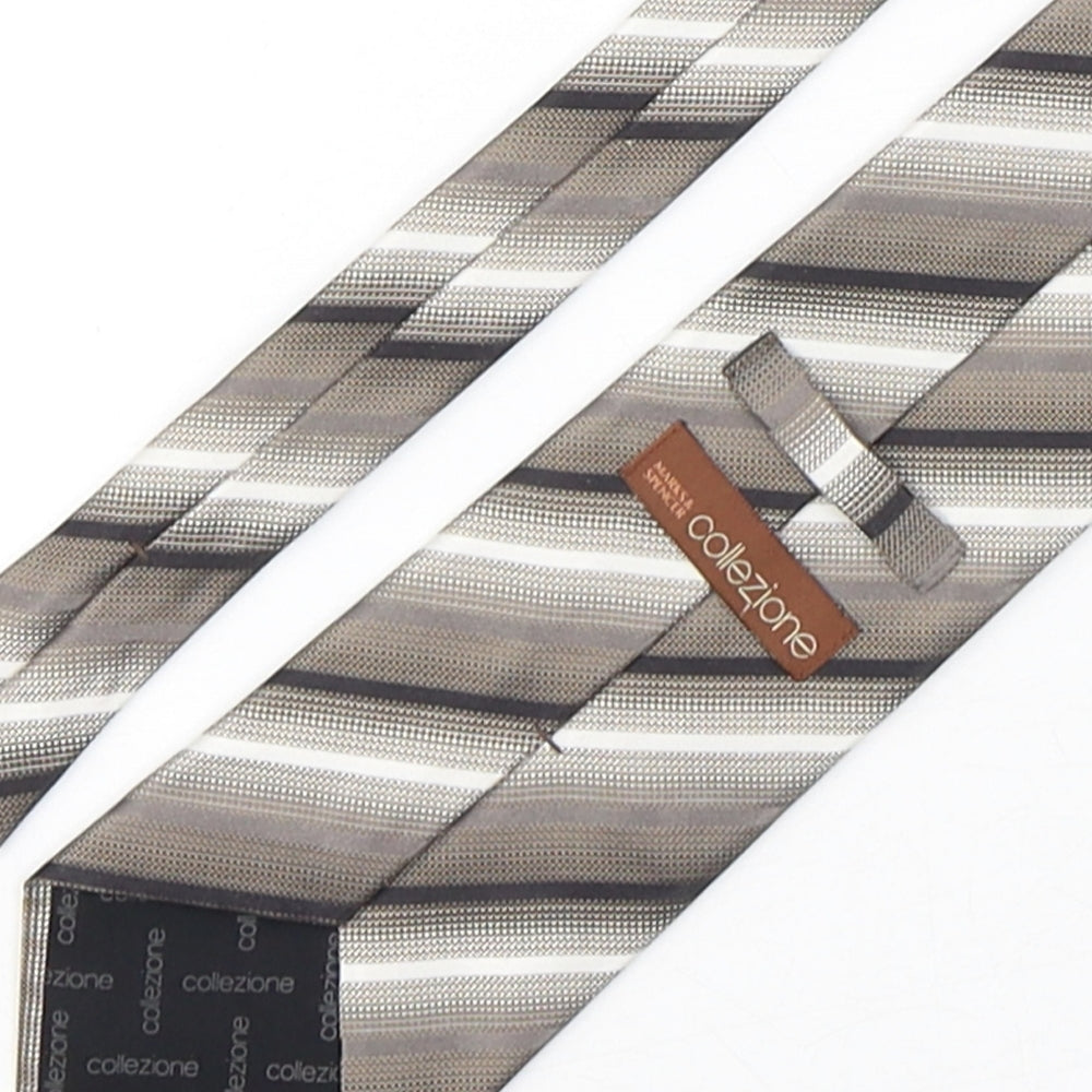 Collezione Mens Multicoloured Striped Silk Pointed Tie One Size