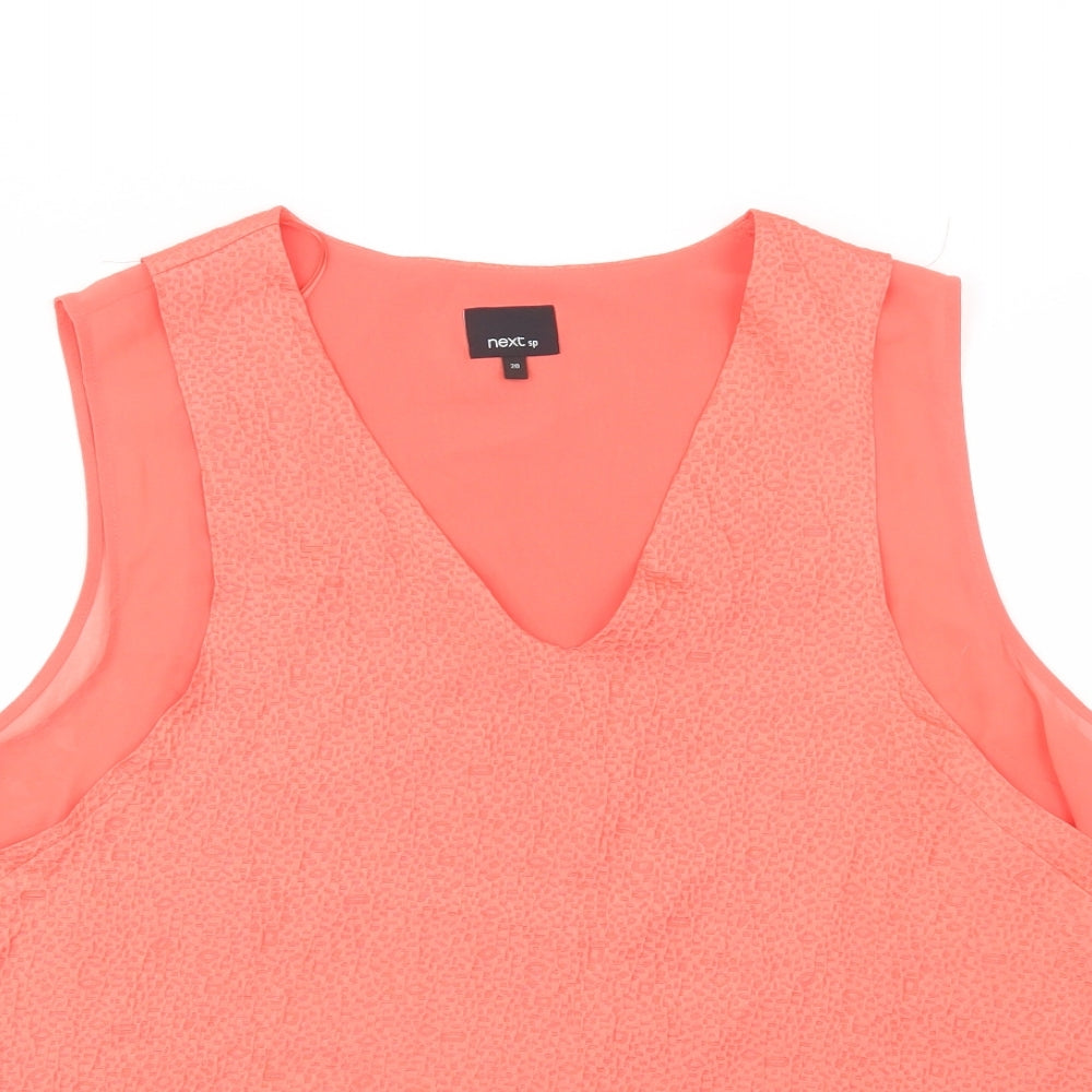 NEXT Womens Pink  Polyester Basic Blouse Size 20 V-Neck