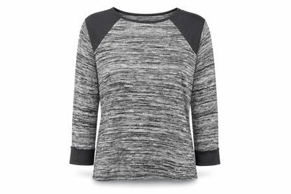 Exhibit One Womens Grey  Polyester Basic Blouse Size M Crew Neck