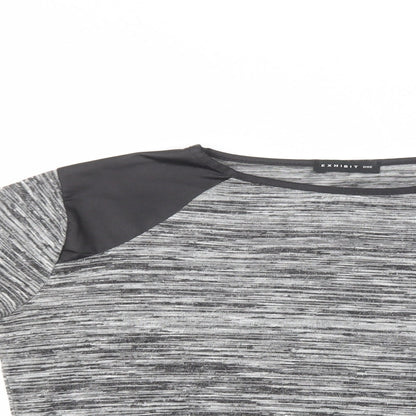 Exhibit One Womens Grey  Polyester Basic Blouse Size M Crew Neck