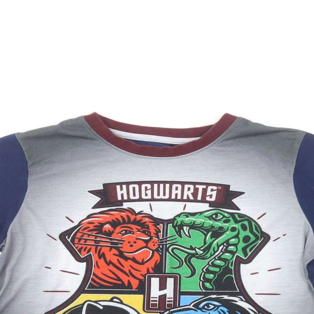 Character.Com Girls Blue  Polyester Pullover T-Shirt Size 8-9 Years Crew Neck Pullover - Hogwarts