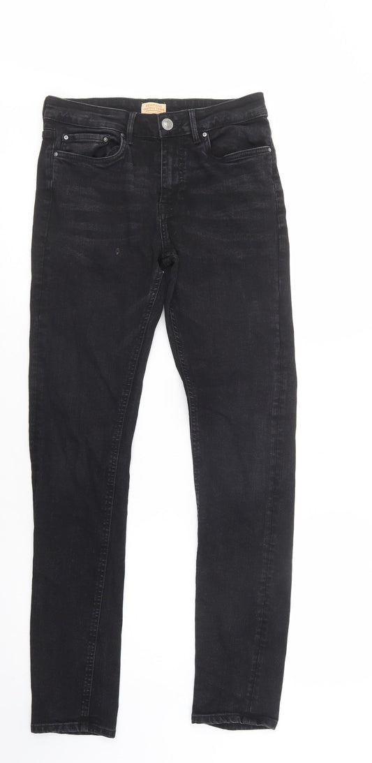Heritage Outfitters Womens Black  Cotton Skinny Jeans Size 30 in L32 in Regular Button
