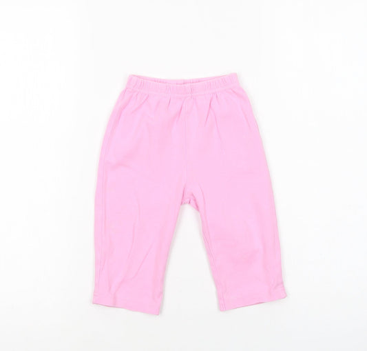 George Baby Pink  Cotton Jogger Trousers Size 9-12 Months