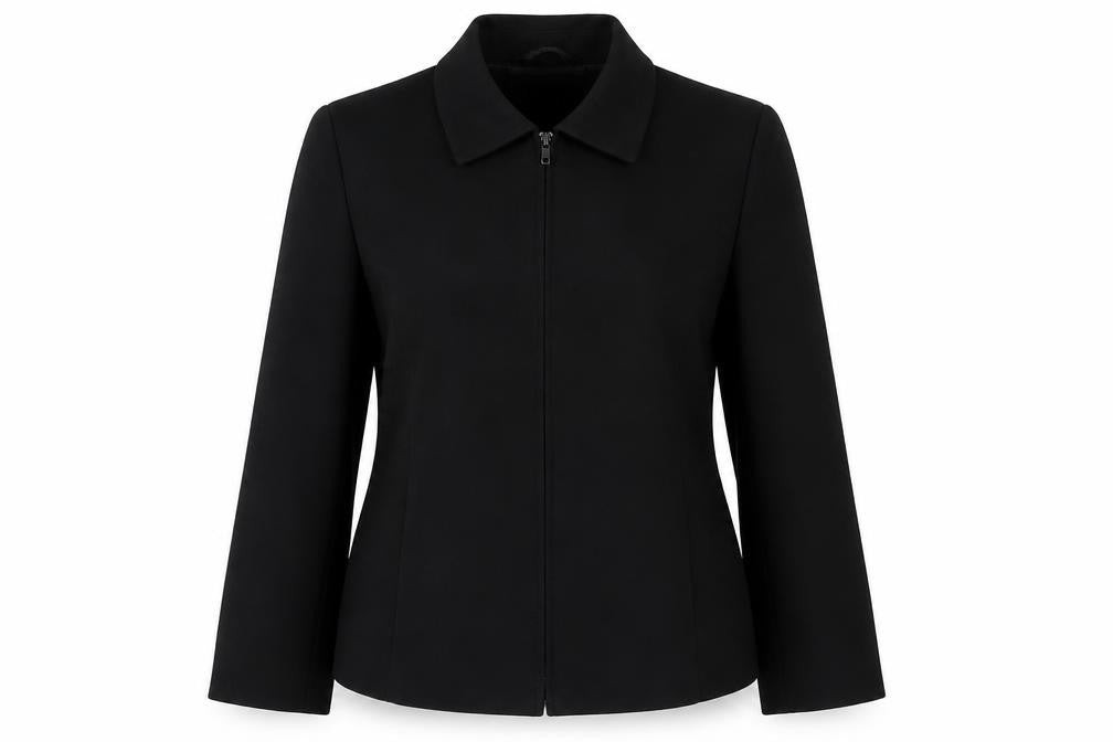 BHS Womens Black   Jacket  Size 12  Zip - Padded Shoulders
