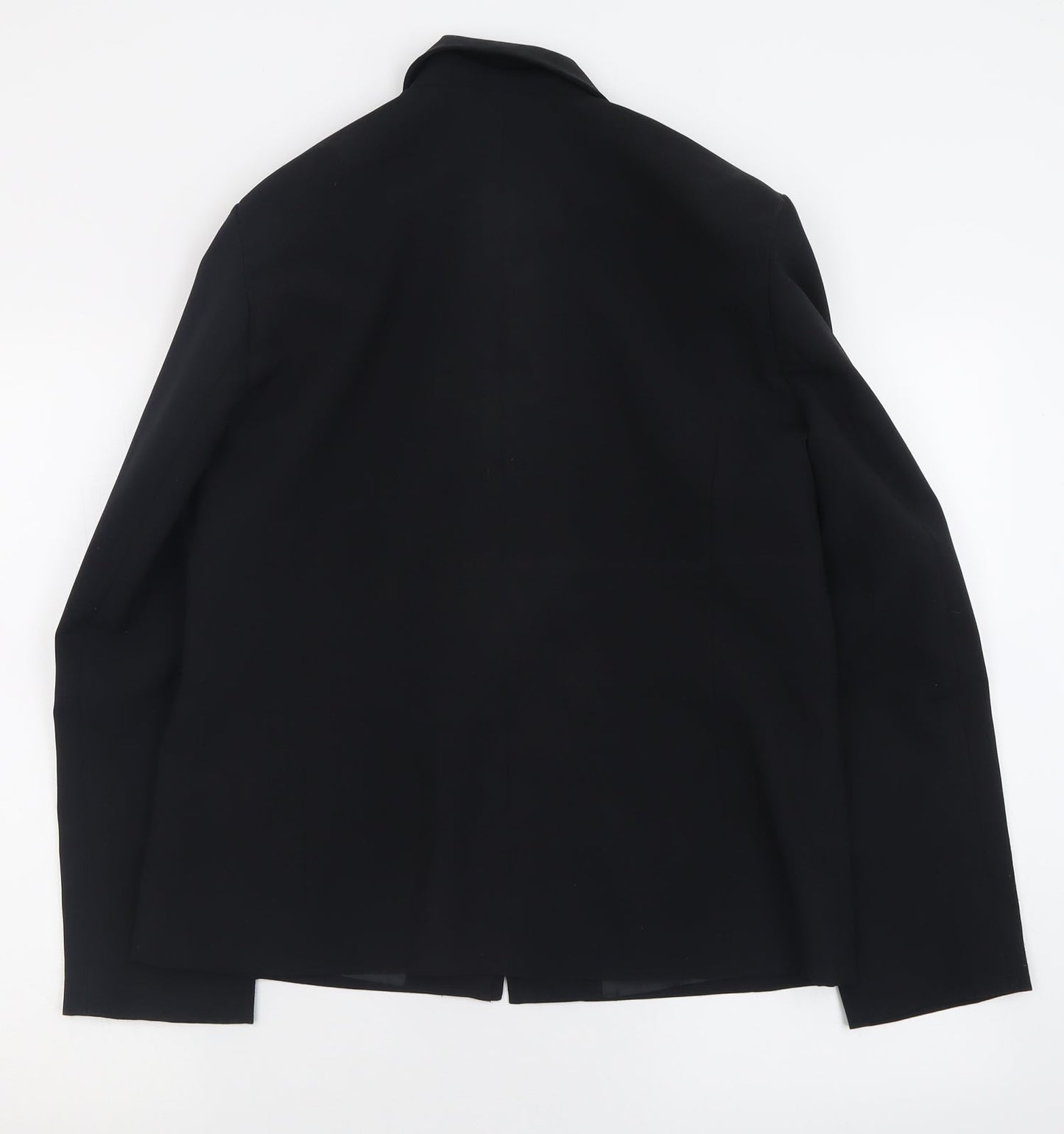 BHS Womens Black   Jacket  Size 12  Zip - Padded Shoulders
