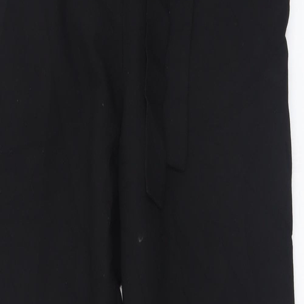Missguided Womens Black  Polyester Capri Trousers Size 4 L28 in Regular Tie