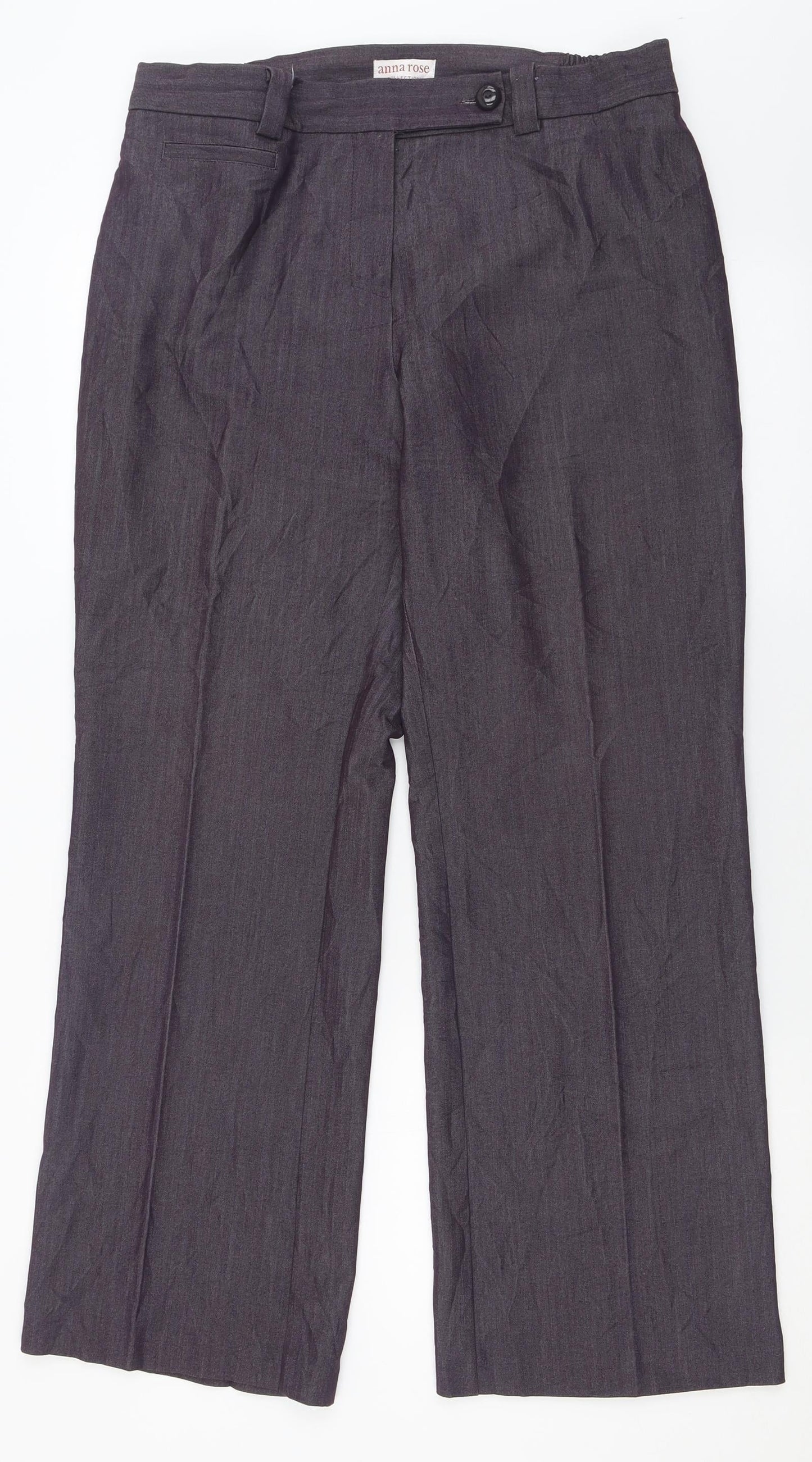 Anna Rose  Womens Purple  Polyester Trousers  Size 14 L30 in Regular Button