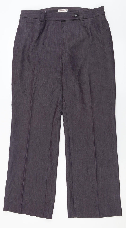 Anna Rose  Womens Purple  Polyester Trousers  Size 14 L30 in Regular Button