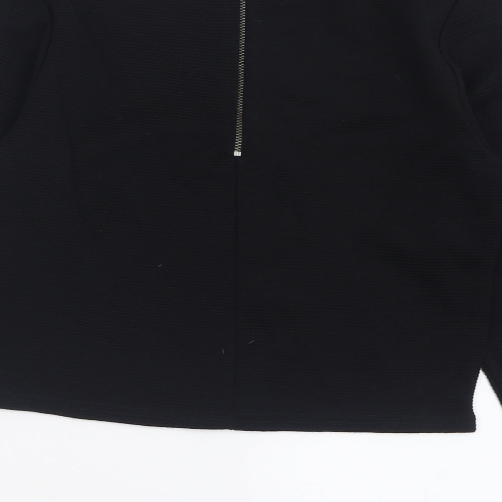 Preworn Womens Black  Acrylic Cropped T-Shirt Size L Crew Neck