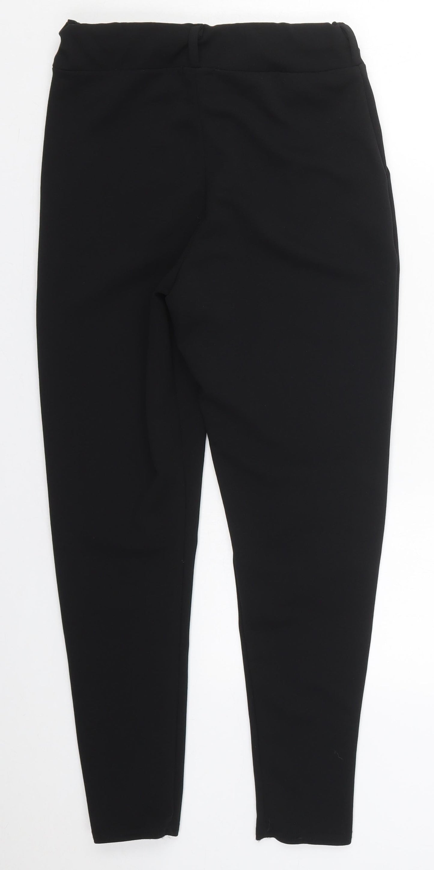Boohoo Womens Black  Polyester Carrot Trousers Size 10 L25 in Regular