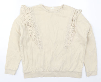 Falmer Heritage Womens Beige  Cotton Pullover Sweatshirt Size S  Pullover