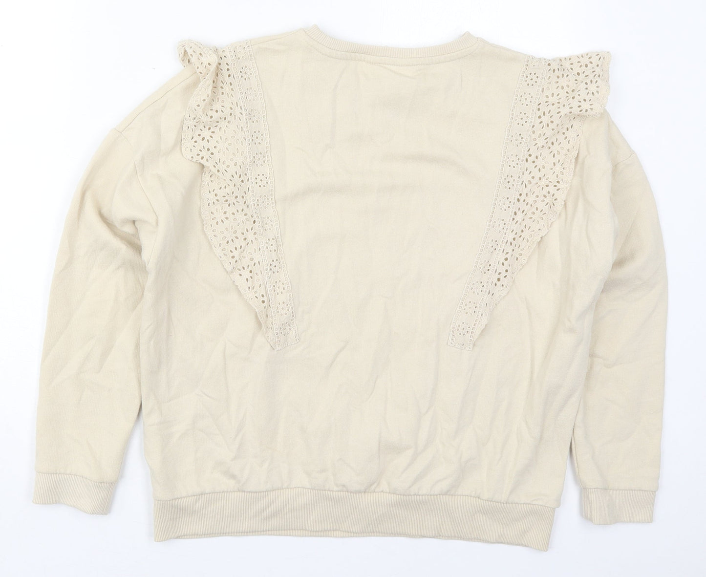 Falmer Heritage Womens Beige  Cotton Pullover Sweatshirt Size S  Pullover