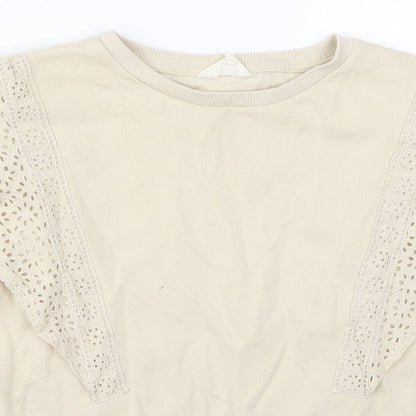 Falmer Heritage Womens Beige  Cotton Pullover Sweatshirt Size S  Pullover