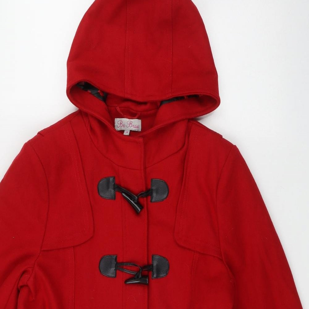 Be Beau Womens Red   Parka Jacket Size 14  Buckle
