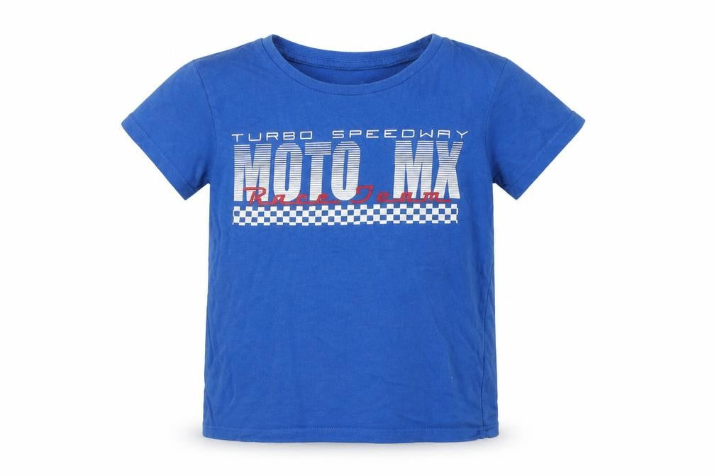Pep & Co Boys Blue  Cotton Basic T-Shirt Size 5-6 Years Round Neck  - Moto MX