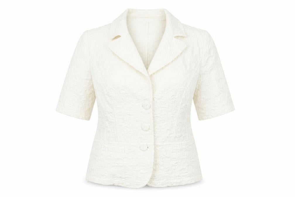 Marks & Spencer Womens White Floral  Jacket Blazer Size M  Button