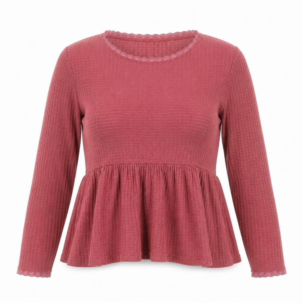 SheIn Womens Red Round Neck  Polyester Pullover Jumper Size S