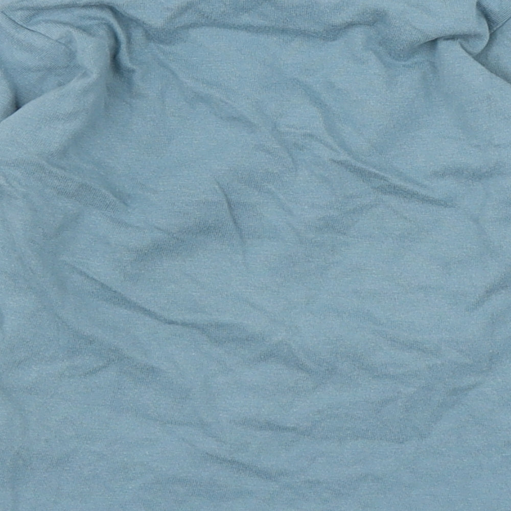 Marks and Spencer Boys Blue  100% Cotton Basic T-Shirt Size 18-24 Months Round Neck Pullover - Cowboy