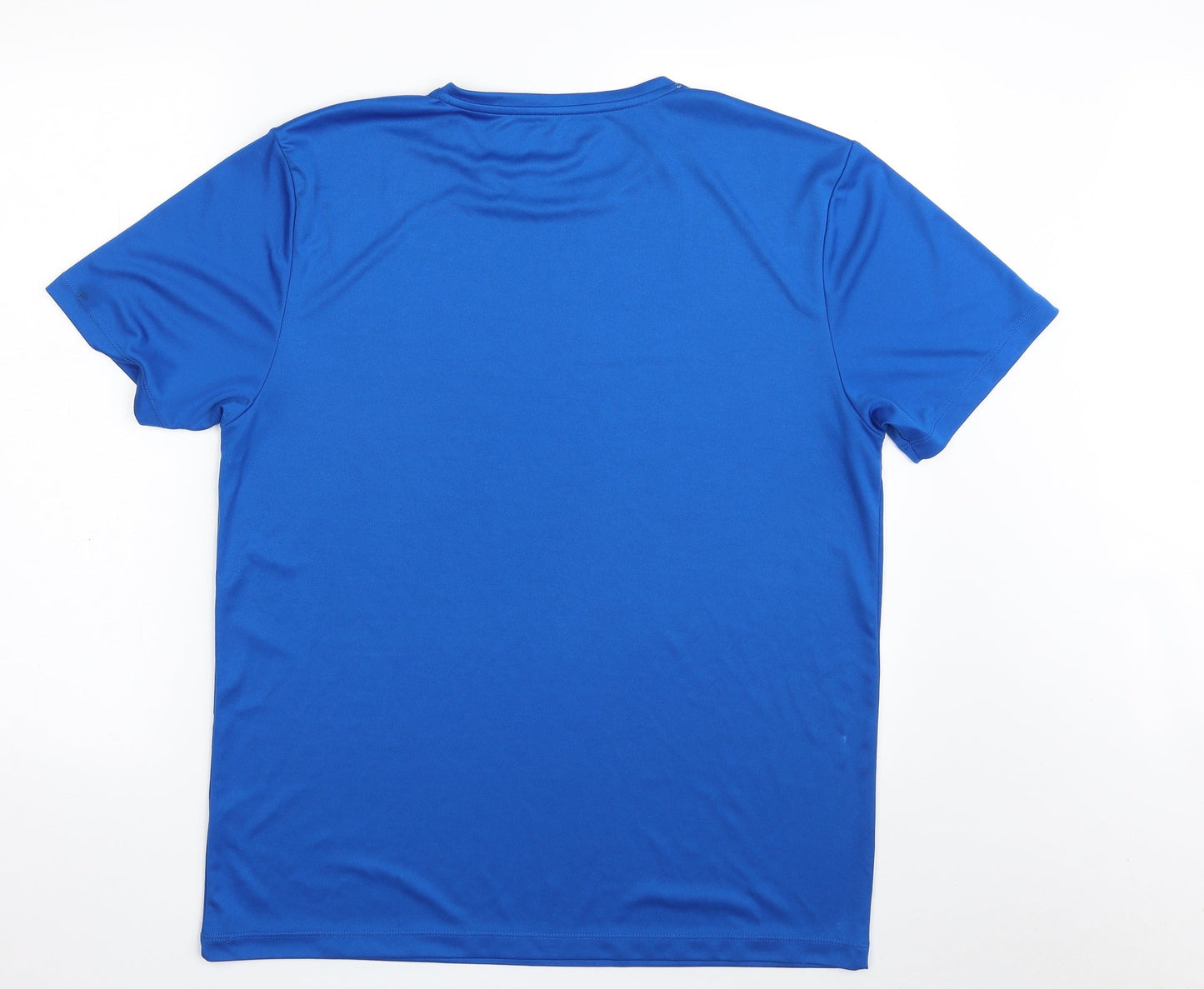 Easy Mens Blue  Polyester Pullover T-Shirt Size L Crew Neck Pullover