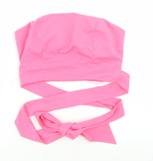 Vera & Lucy Womens Pink  Polyester Cropped Blouse Size M Square Neck