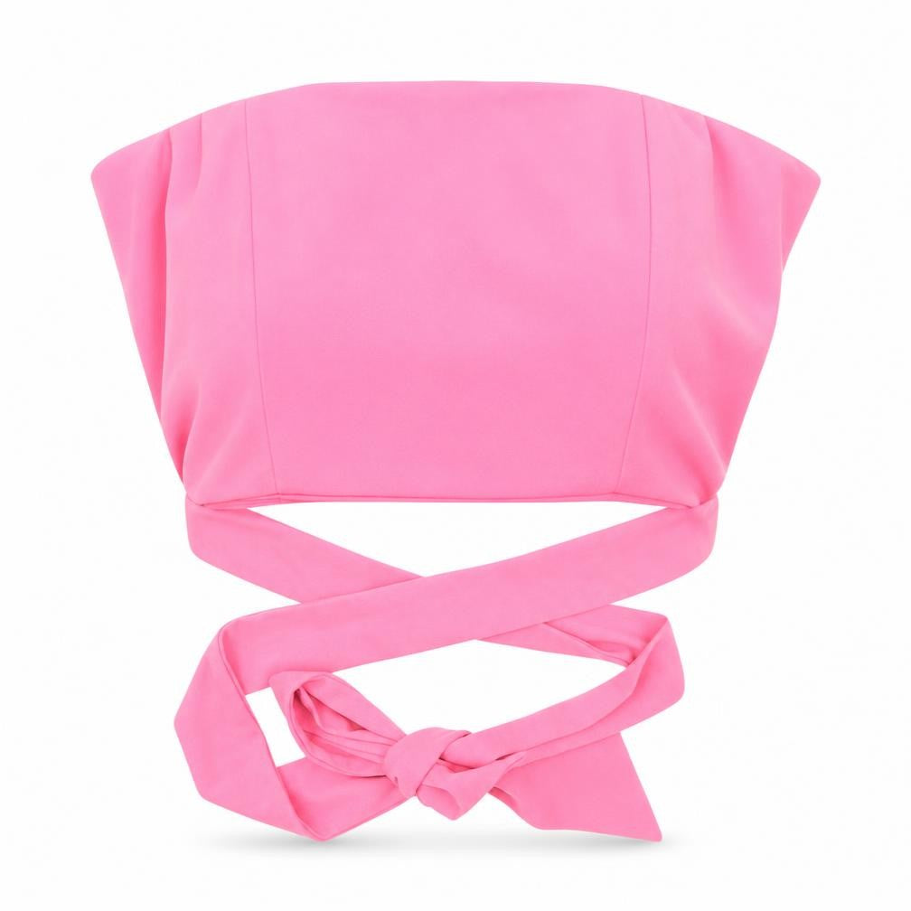 Vera & Lucy Womens Pink  Polyester Cropped Blouse Size M Square Neck