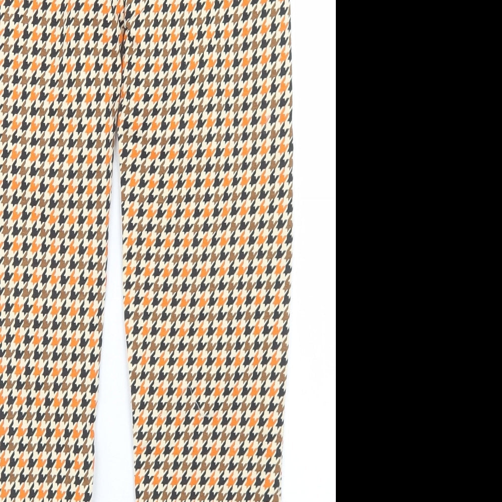Crafted Girls Beige Houndstooth Cotton Dress Pants Trousers Size 13 Years  Regular
