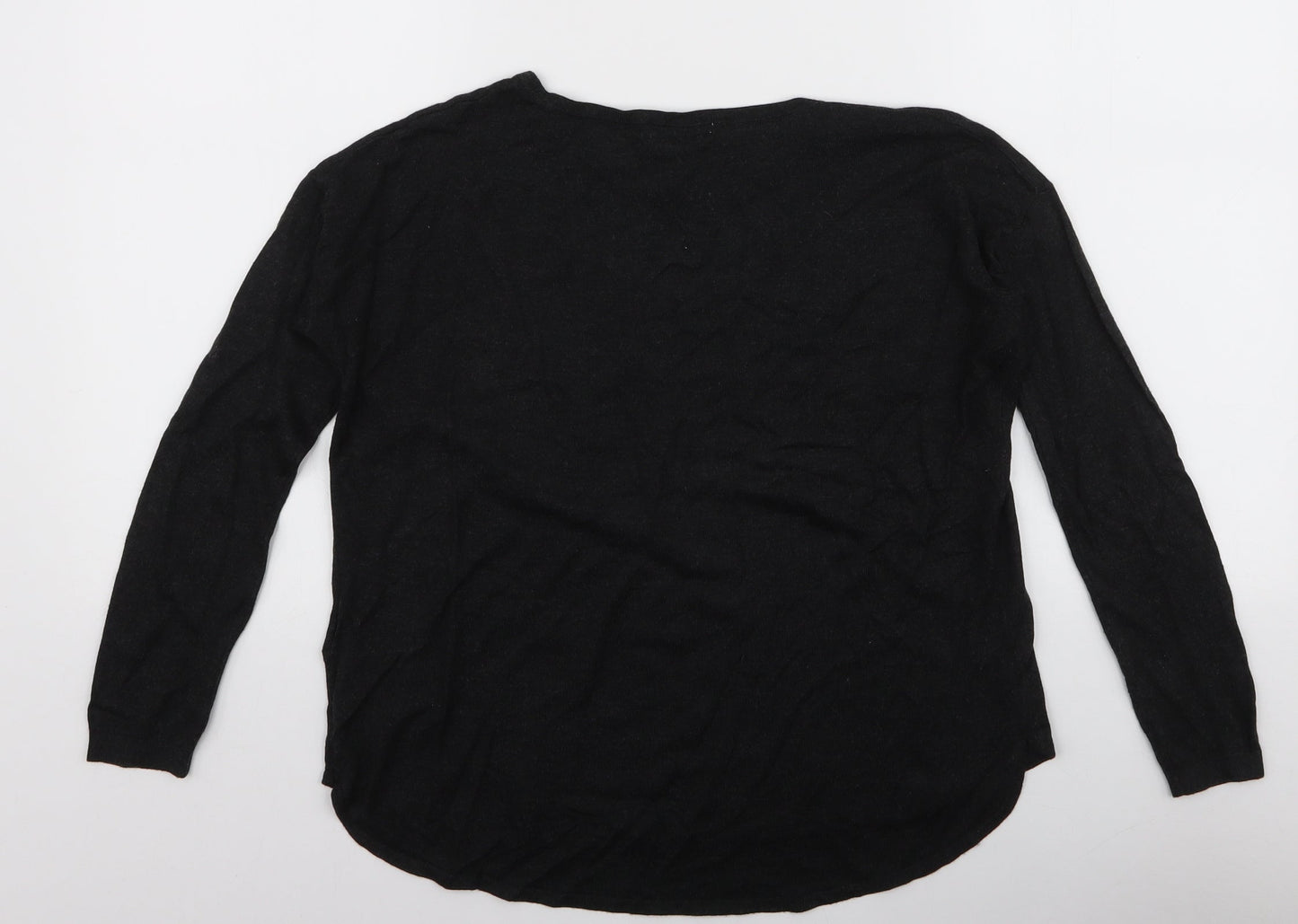 H&M Womens Grey  Acrylic Jersey T-Shirt Size XS Round Neck