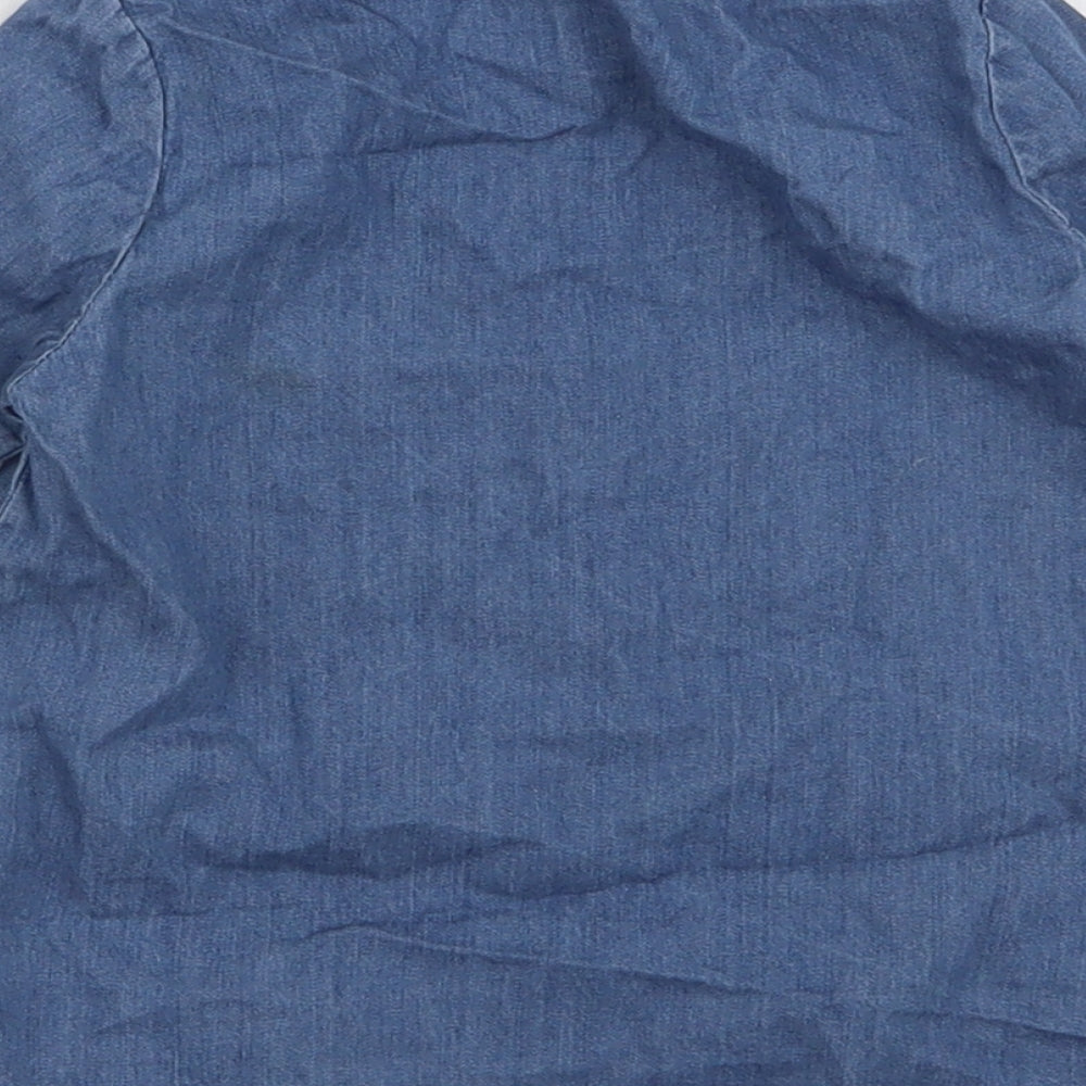 United Colors of Benetton Girls Blue  Polyester A-Line  Size 12 Months  Collared Button