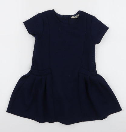 Next Girls Blue  Polyester A-Line  Size 3-4 Years  Round Neck Pullover