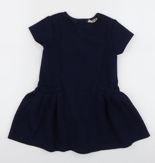 NEXT Girls Blue  Polyester A-Line  Size 3-4 Years  Round Neck Pullover
