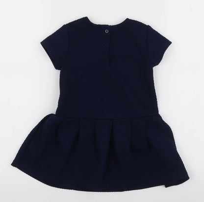 Next Girls Blue  Polyester A-Line  Size 3-4 Years  Round Neck Pullover